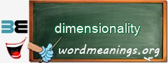 WordMeaning blackboard for dimensionality